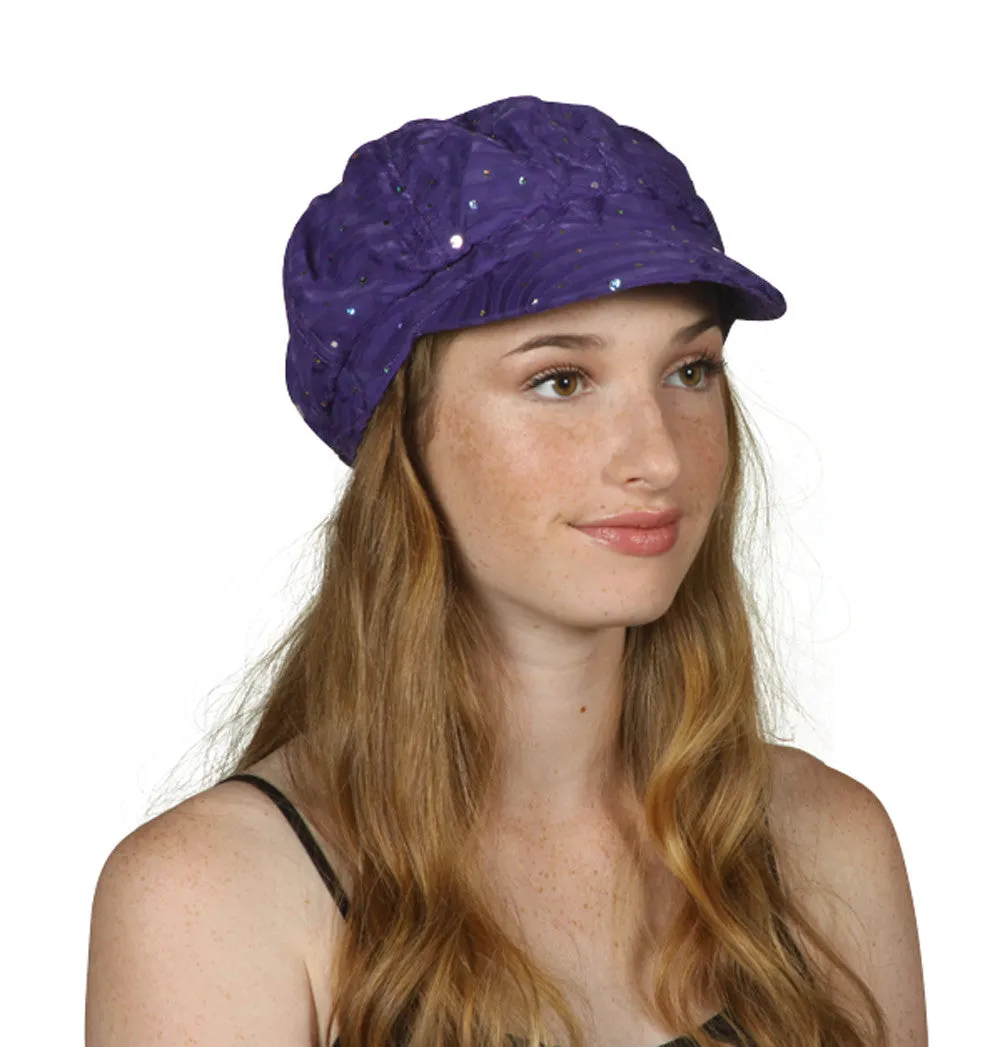 TopHeadwear Glitter Sequin Trim Newsboy Hat