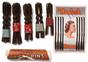 Vintage 1930s Bobby Pin Assortment Assorted Hair Pins w Newey Bros Card