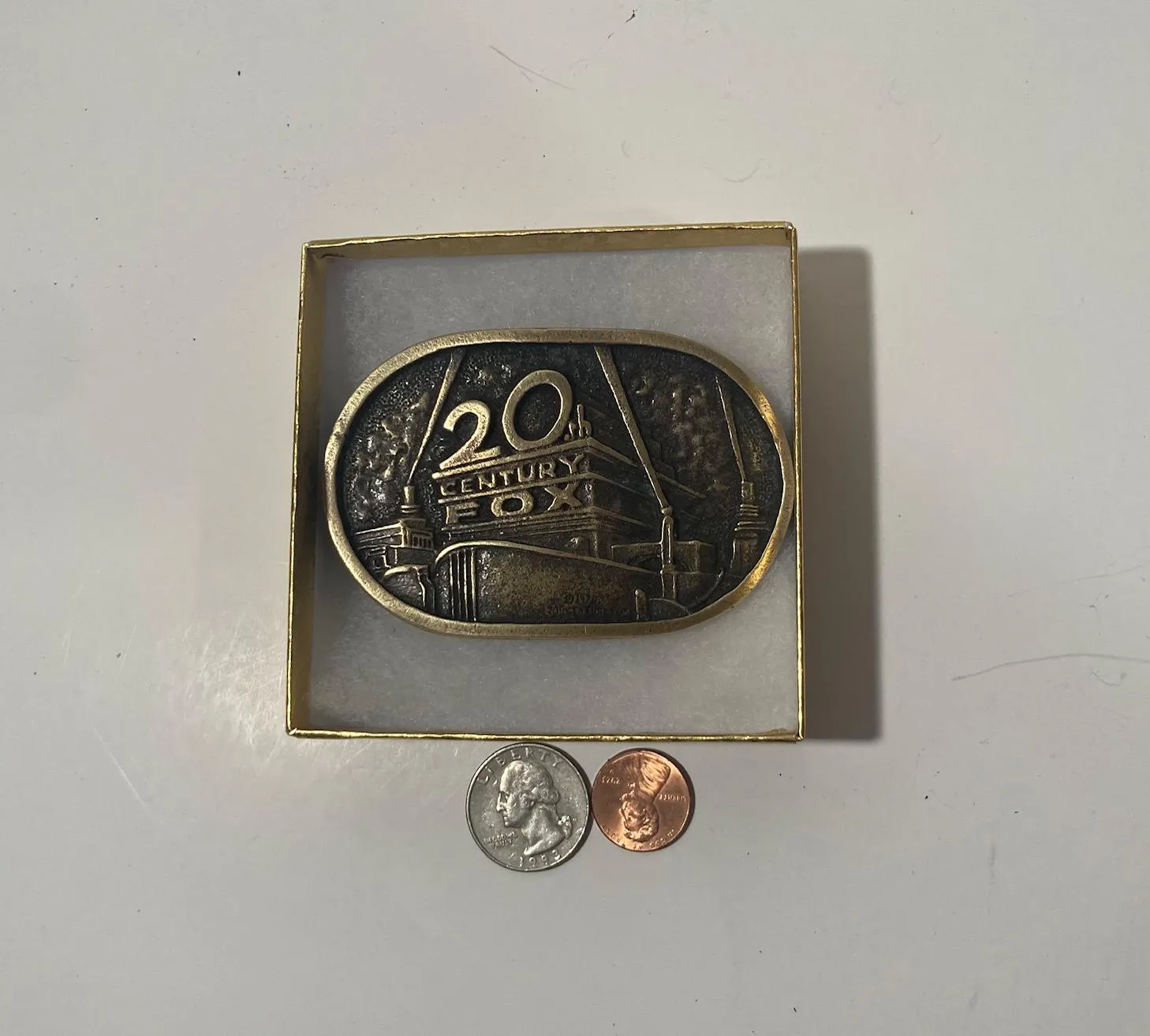 Vintage Metal Belt Buckle, Brass, 20th Century Fox, TV, Movies, Studio, Hollywood, Nice Western Style Design