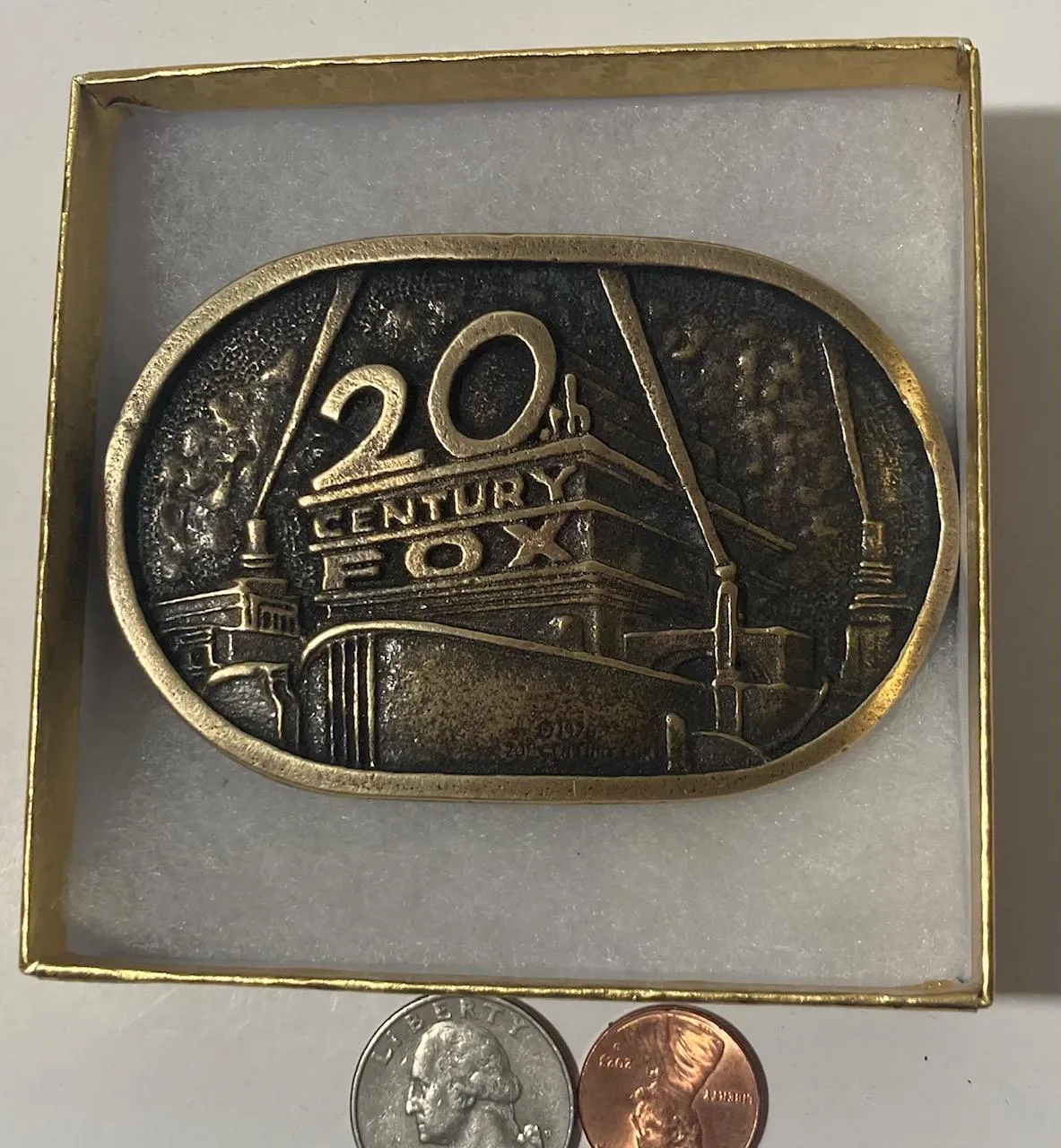 Vintage Metal Belt Buckle, Brass, 20th Century Fox, TV, Movies, Studio, Hollywood, Nice Western Style Design