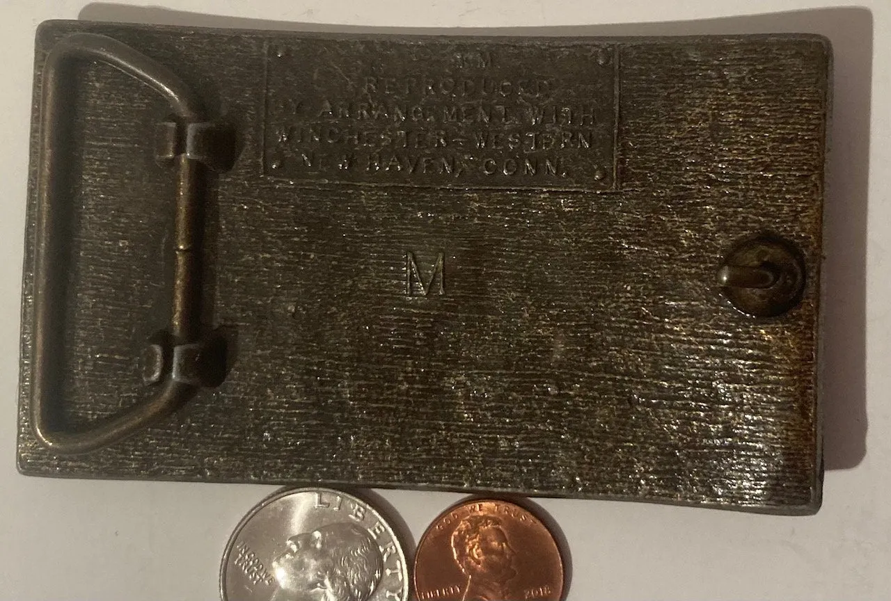 Vintage Metal Belt Buckle, Winchester, Repeating Arms, Western, Country and Western, Southwestern, Cowboy, Heavy Duty, Quality, Fashion