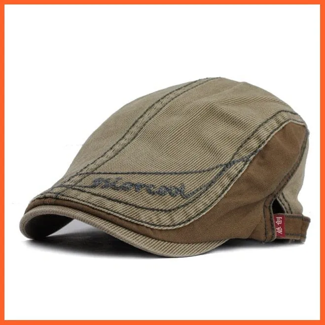 Vintage Simple Unisex Solid Beret Buckle | Flat Caps Warmer Berets Leisure Hat