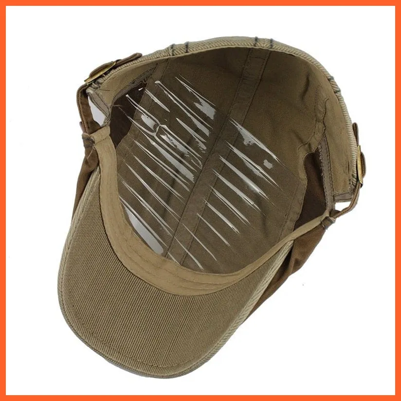 Vintage Simple Unisex Solid Beret Buckle | Flat Caps Warmer Berets Leisure Hat