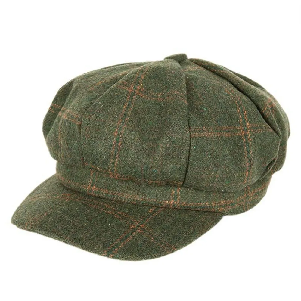 Waterford Plaid Wool Newsboy Cap