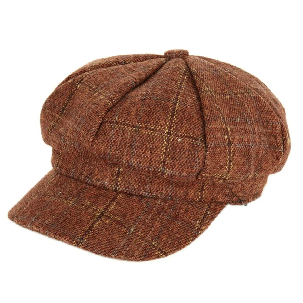 Waterford Plaid Wool Newsboy Cap