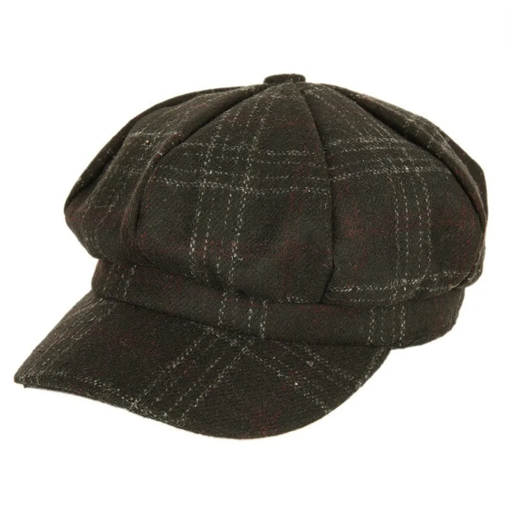 Waterford Plaid Wool Newsboy Cap