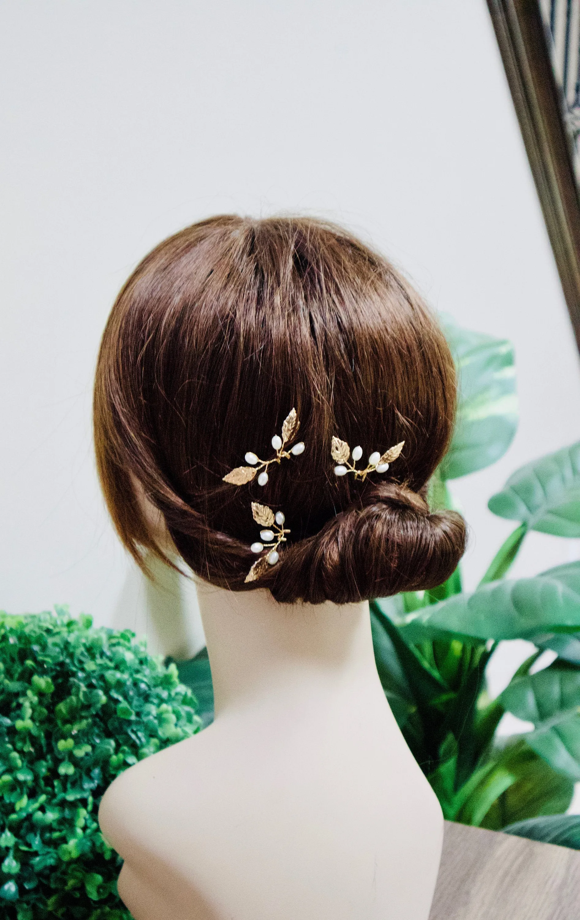 Wedding Hair Pins Bridal Hair pins Wedding HaIr Accessories Gold Hair pins Pearl Hair pins Wedding Hair pins Gold Leaf Bridesmaid Hair Pins