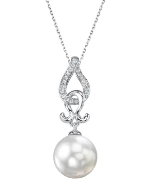 White South Sea Pearl & Diamond Pas de Valse Pendant