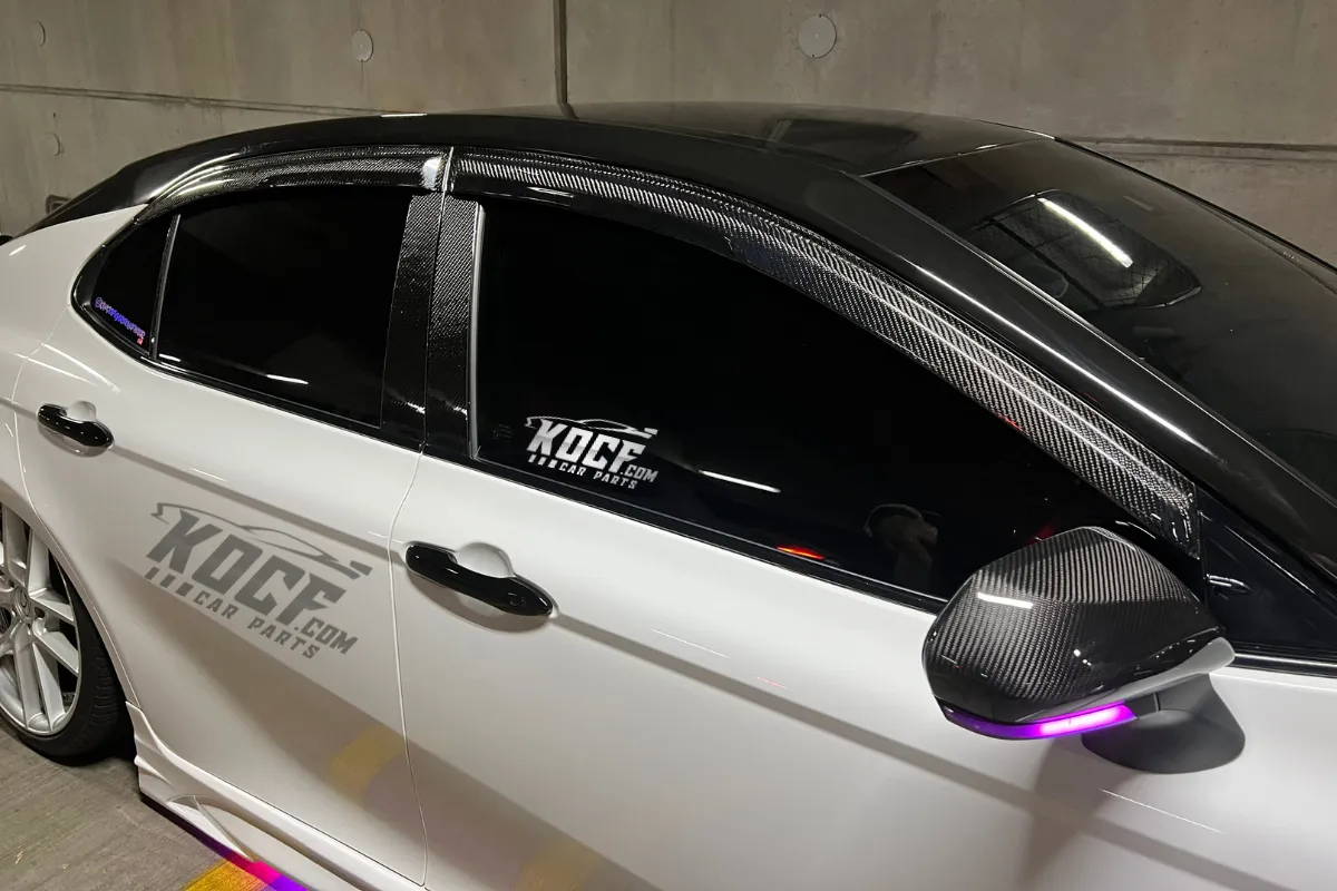 Window Visors Rain Guards Real Carbon Fiber Compatible for 2018-2024 Toyota Camry