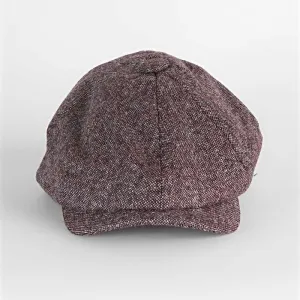 Wine & Grey Wool Gatsby Cap