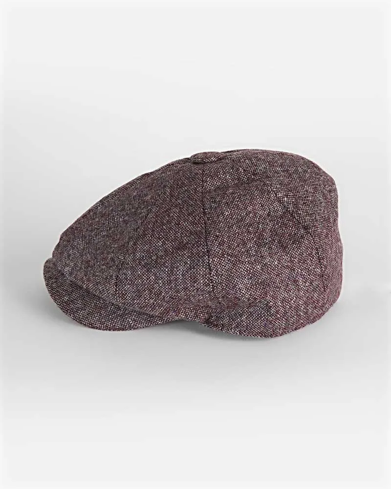 Wine & Grey Wool Gatsby Cap