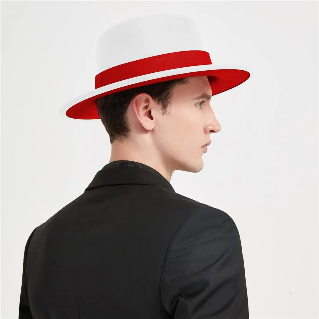 Women Woolen Fedora Vintage Ladies Panama Hats Men Solid Wide Brim Wedding Jazz Top Hats