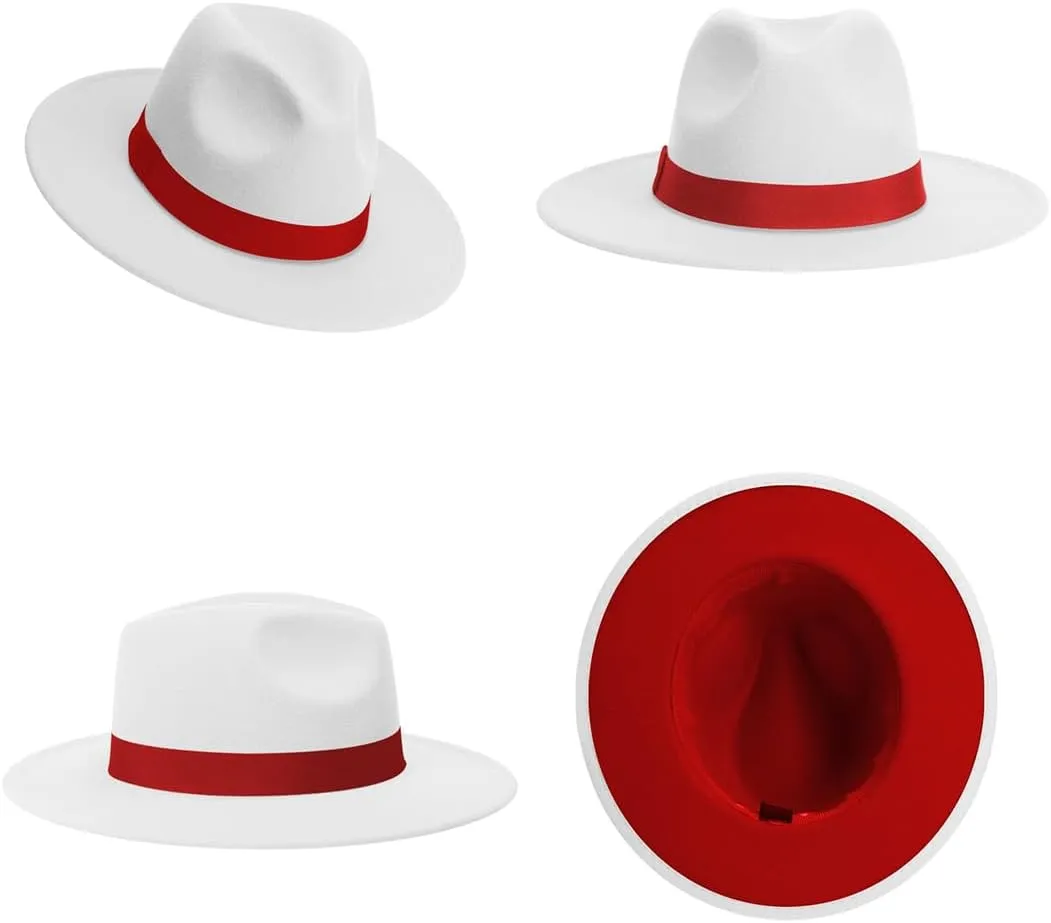 Women Woolen Fedora Vintage Ladies Panama Hats Men Solid Wide Brim Wedding Jazz Top Hats