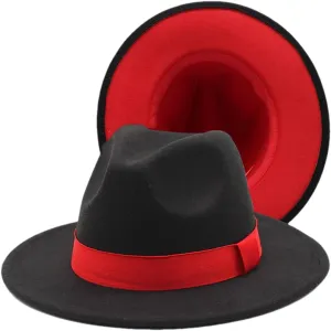 Women Woolen Fedora Vintage Ladies Panama Hats Men Solid Wide Brim Wedding Jazz Top Hats