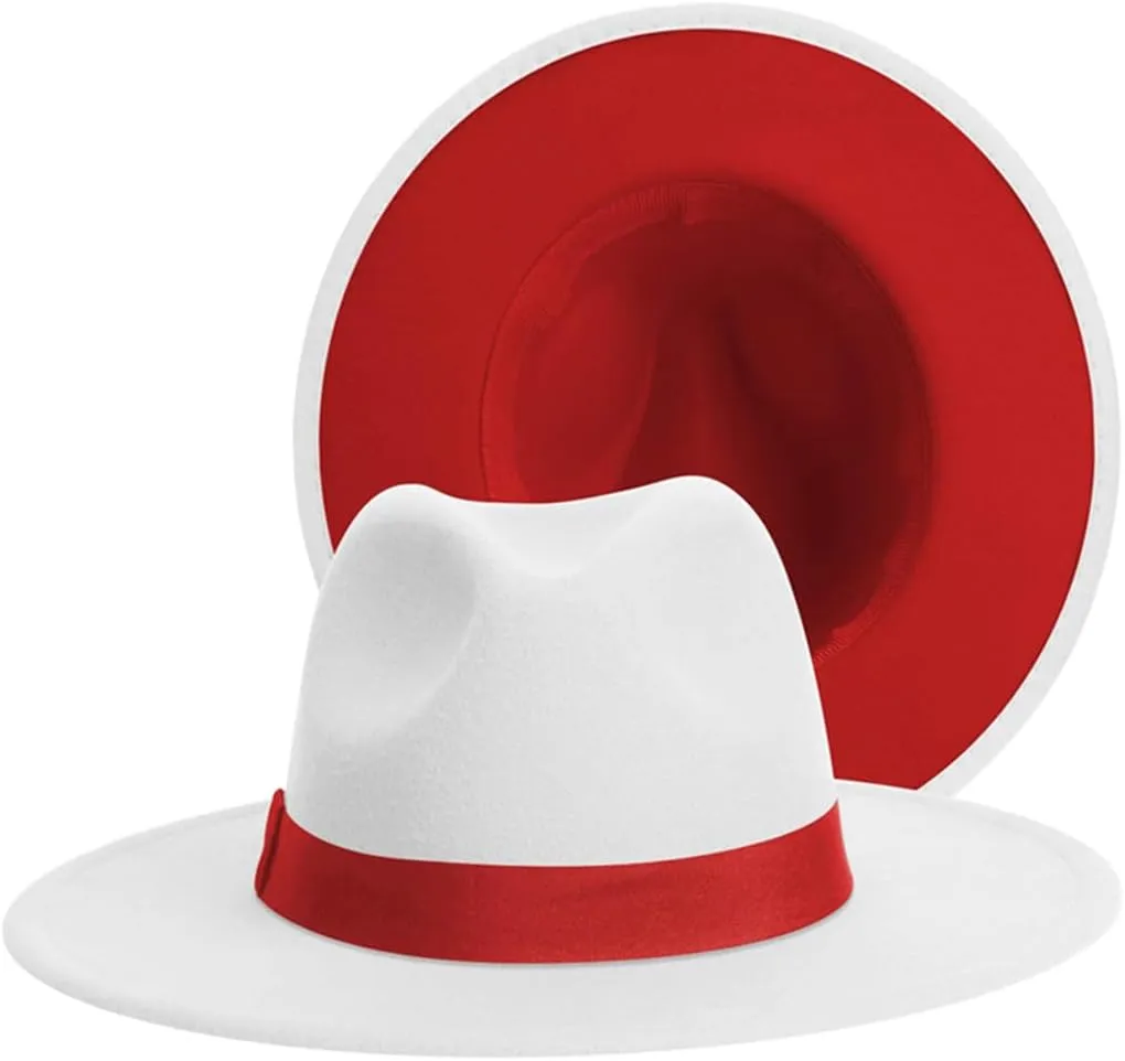 Women Woolen Fedora Vintage Ladies Panama Hats Men Solid Wide Brim Wedding Jazz Top Hats