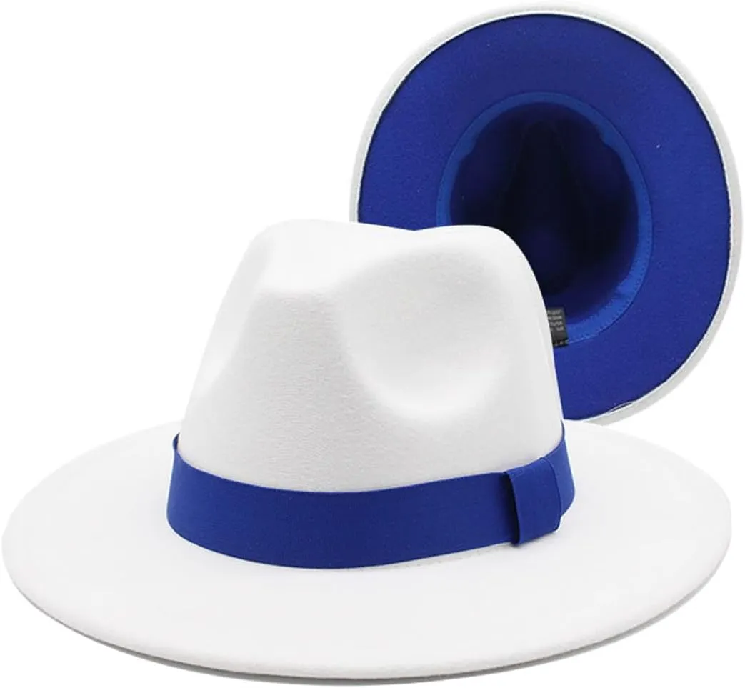 Women Woolen Fedora Vintage Ladies Panama Hats Men Solid Wide Brim Wedding Jazz Top Hats