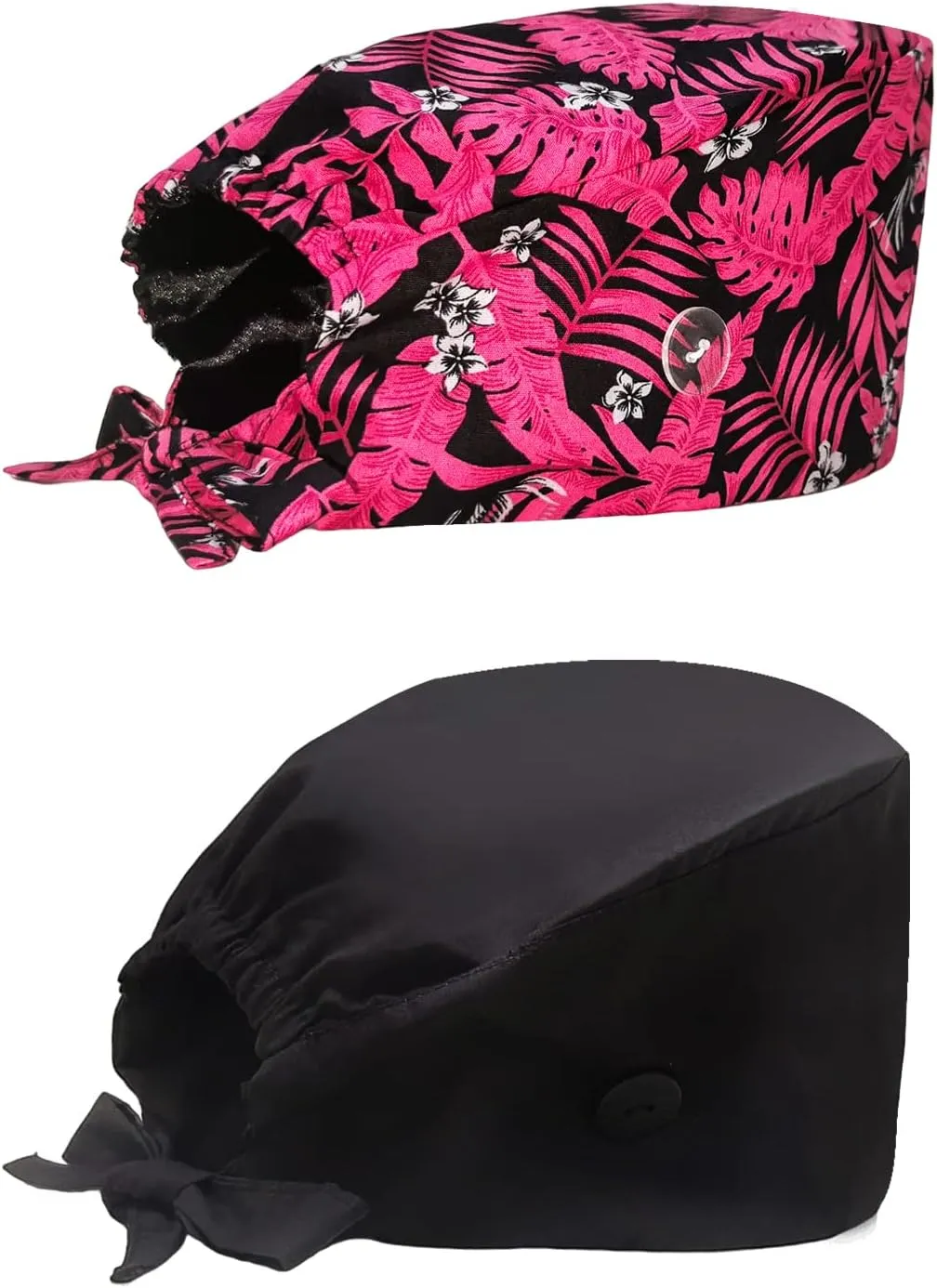 Working Cap with Silky Inner - Cotton Hat with Sweatband and Buttons, Adjustable Tie Back Ponytail, One Size