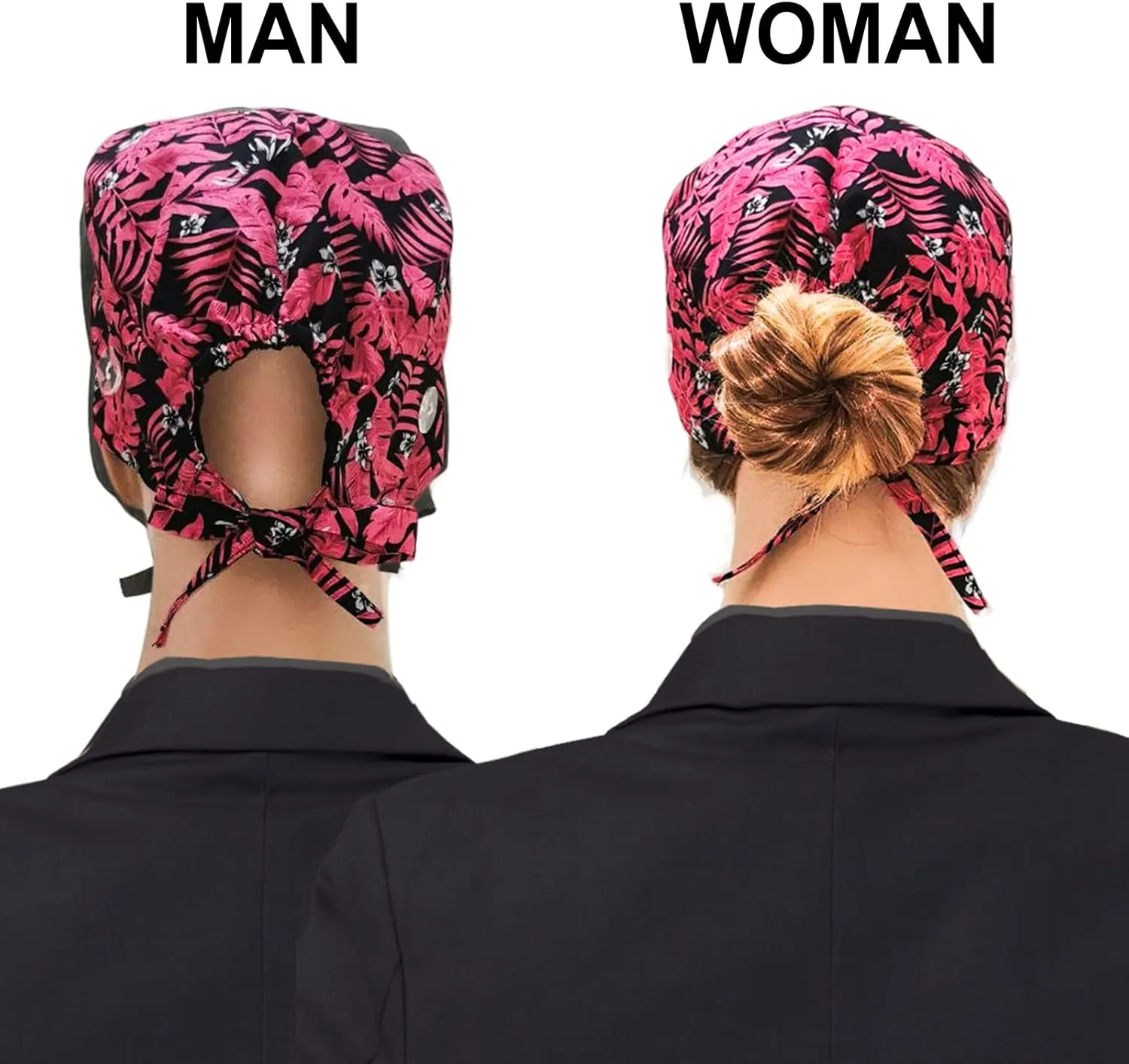Working Cap with Silky Inner - Cotton Hat with Sweatband and Buttons, Adjustable Tie Back Ponytail, One Size