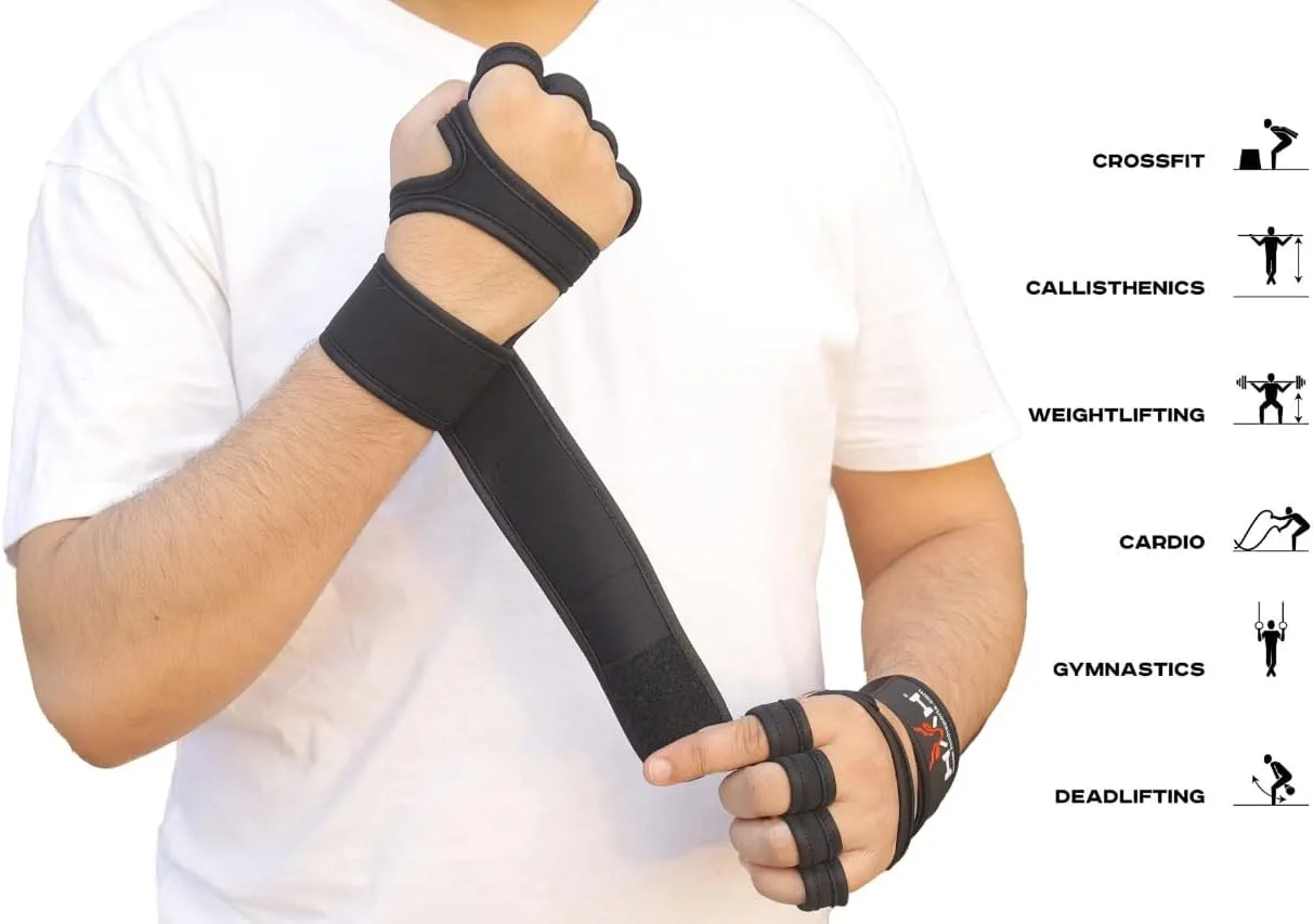 Workout Gloves Weight Lifting Gym Gloves for Men Women Wrist Support Padded Adjustable & Ventilated Grip Palm Protection Exercise Fitness Gloves, Pull ups