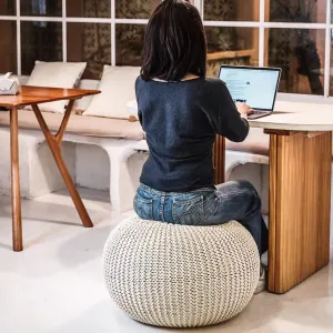 Yoga Ball Chair Cover - Cotton Rope Cover for Exercise, Birthing, Stability, Fitness, Balance, Pilates Ball (65 cm/26" Off White)